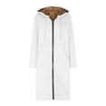 thumbnail image 5 of GaThRRgYP Jackets for Womenunder $10,Hoodies for Women Zip Up Knee Length Tunic Fashion Sweatshirts Casual Long Sleeve Comfy Fall Hooded Jackets with Pocket White XXXL, 5 of 7
