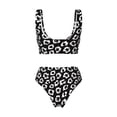 thumbnail image 5 of Daiia Black Leopard Women's Bikini Set Two Piece Swimsuit High Waisted Bikini Adjustable Straps Bikini Perfect for Beach, Pool, and Summer Vacation-XX-Large, 5 of 9