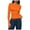 Orange, variant on COMVALUE Double Lined High Round Neck Long Sleeve Tops for Women with Built in Bra Nylon Basic Crop Fall Tee Shirts (Green, L)