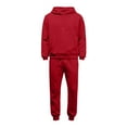 thumbnail image 6 of Hogleaql Men's Tracksuits 2 Piece Set Solid Color Relaxed Fit Hoodie Jogging Sport Pants Set Sweat Fall Suit with Pockets Red S, 6 of 6
