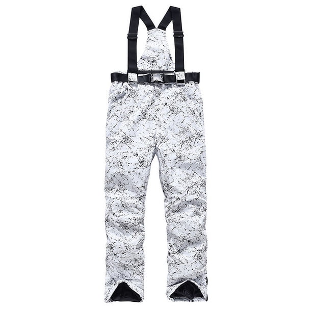 Pantalones de esquí para mujeres y hombres, pantalones de esquí de doble tabla para snowboard al aire libre de invierno, pantalones de esquí cálidos con correas gruesas