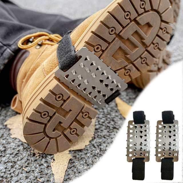 Bottes d'Escalade en Acier Inoxydable pour Escalade Randonnée Prise Sécurisée Accessoires de Traction d'Hiver 2 Pcs