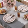 thumbnail image 4 of MeyJey 55”x84” Tablecloths for Rectangle Tables, Waterproof Linen Cotton Farmhouse Table Cloths with Tassel for Kitchen Dining, Gray, 4 of 10