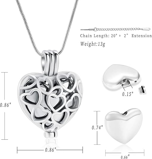3 Pcs Urn Necklace for Ashes Butterfly / Heart / Cross Cremation Cross Heart Urn Pendant Necklace Ashes Pendant for Human Memorial Ash Jewelry