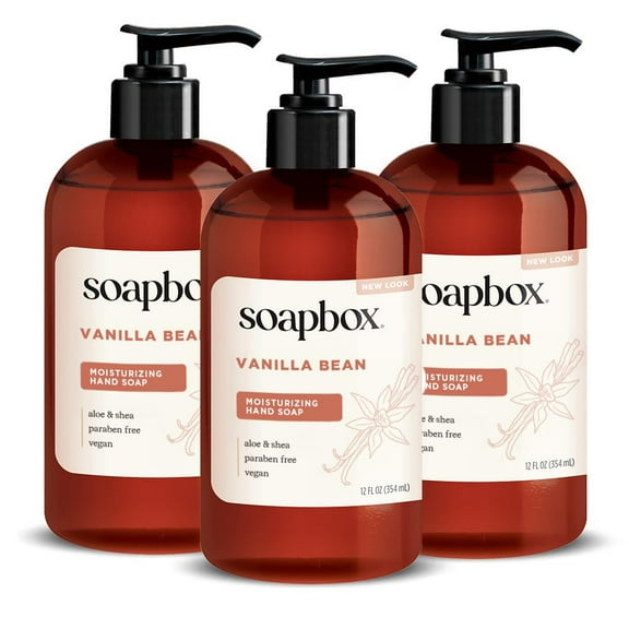 Soapbox Liquid Hand Soap, Vanilla & Lily Blossom - Gentle, 12oz Pump Bottles (Pack of 3)