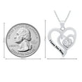 thumbnail image 4 of AFFY Heart Cut White Cubic Zirconia " I LOVE YOU MOM " Double Heart Pendant Necklace In 14k White Gold Over Sterling Silver, 4 of 7