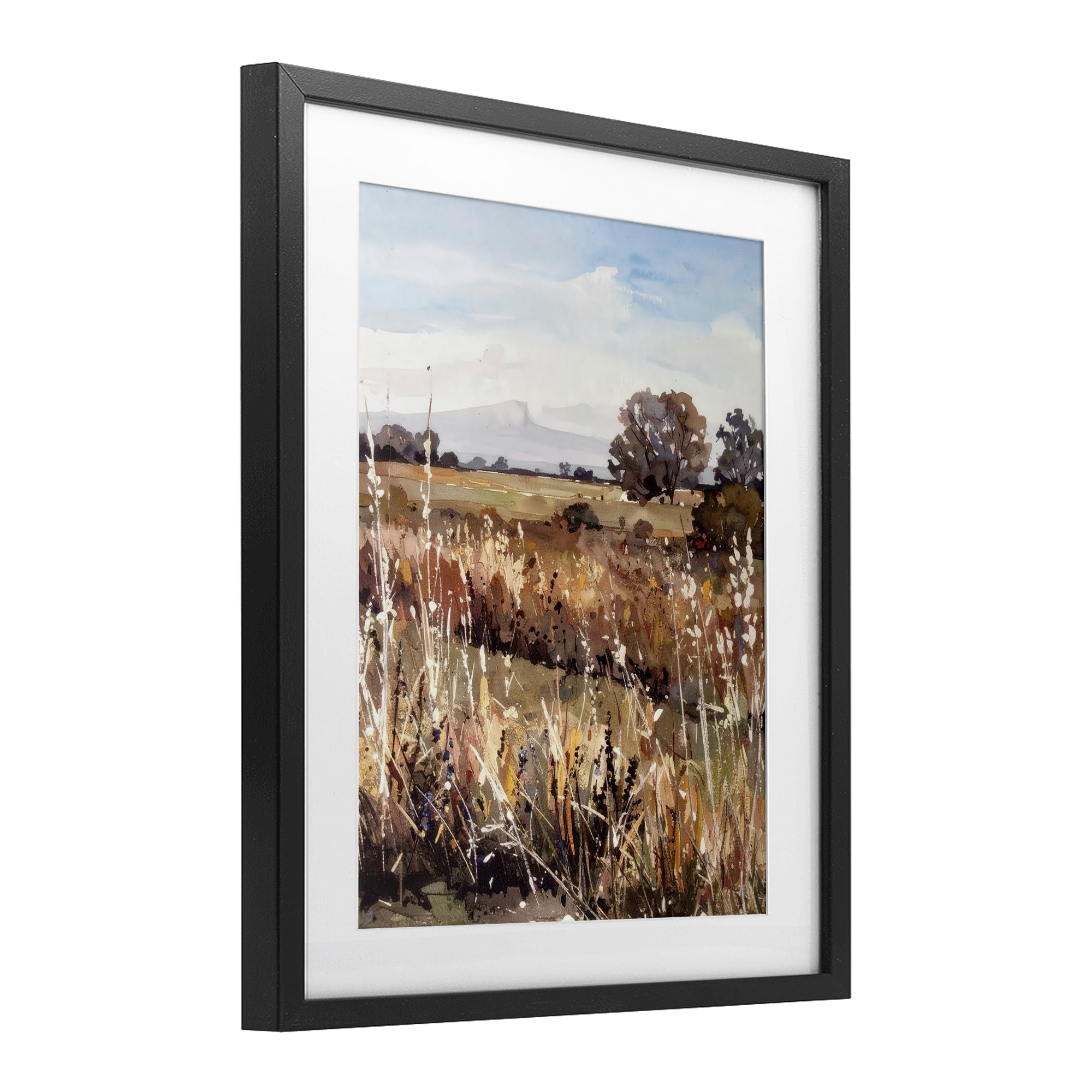 Stupell Industries Peaceful Meadow Expression Black Framed Print Under Glass, design by Alonza Saunders