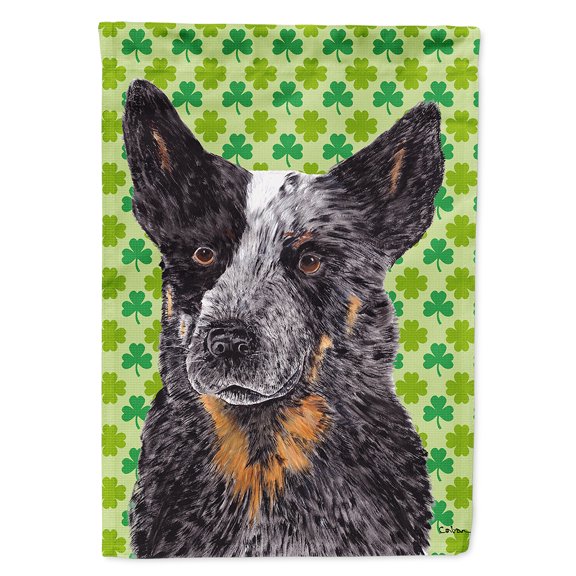 Australian Cattle Dog St. Patrick's Day Shamrock Flag Canvas House Size