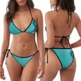 thumbnail image 3 of Fotbe a Teal Ribbonin Traje de Baño para Mujer de Dos Piezas – Bikini Sexy de Tirantes Tipo Halter con Diseño Triangular, 3 of 6
