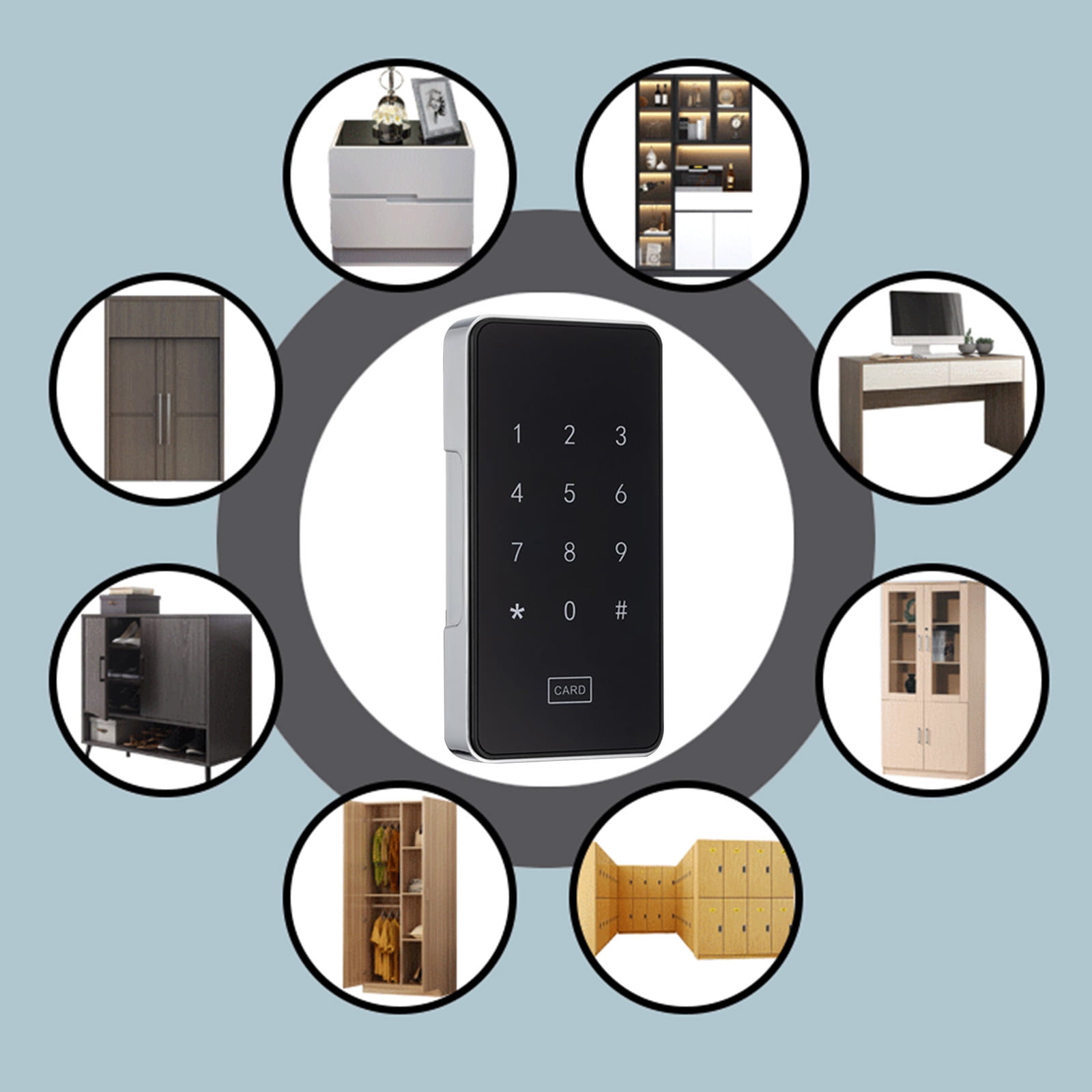 Serrure Connectée SMONET Y1-FP-BLACK – Empreinte Digitale, Clavier, Bluetooth/WiFi – Pour Porte D'entrée