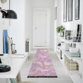 thumbnail image 4 of Yayeee Runner Rug for Bedroom 2'x6' Machine Washable Hallway Non Slip Mat, Pastel Pink Marble Pattern, 4 of 8