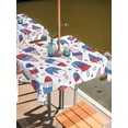 thumbnail image 2 of Outdoor Tablecloth with Umbrella Hole for Patio/Picnic/Party/Camping, Blue Red Ice Cream Waterproof Table Cloth Square Cover Washable, 4th of July 250th Anniversary (60"x 60"), 2 of 9