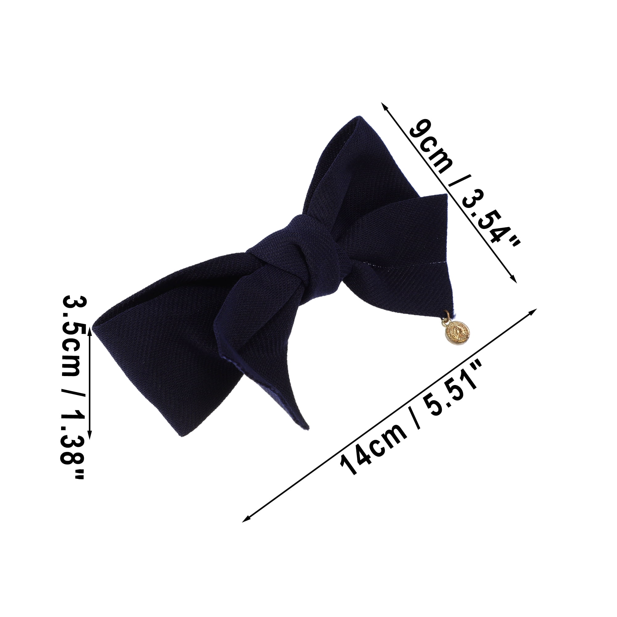 Unique Bargains Classic Bow Hair Clips Hairdo Clip Deep Blue