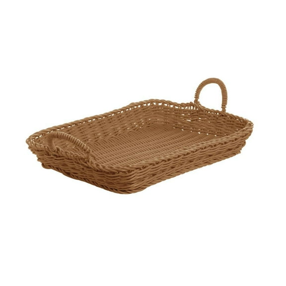 HUBERT Storage Basket with Handles Dark Beige - 14 5/8 L x 10 1/2 W x 2 1/2 D