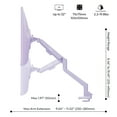 thumbnail image 4 of Pixio PS1S Wave Purple Single Monitor Arm Stand Desk Mount - Fits up to 32 inches Monitors and up to 19.8lbs. VESA Compatibility and Integrated Cable Management, 4 of 7