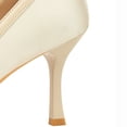 thumbnail image 4 of Women Square Toe High Heels 7.5CM Stiletto Sexy Satin Pumps Wedding Evening for Bride Prom Party, 4 of 5