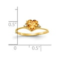 thumbnail image 2 of Solid 14k Yellow Gold 6mm Heart Citrine Yellow November Gemstone VS Diamond Engagement Ring Size 5 (.024 cttw.), 2 of 5