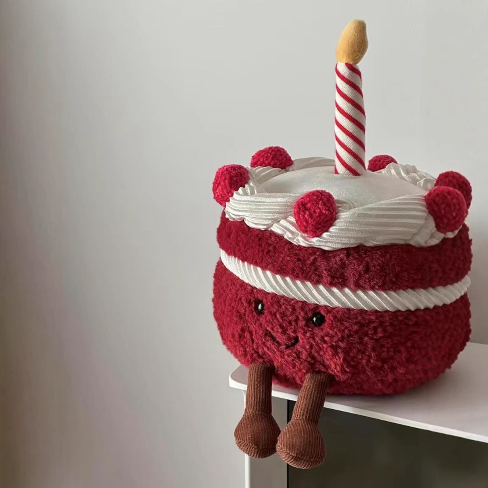 Jellycat Amuseables Cheri Cake Plush Toy - 7.87in Red Sweet