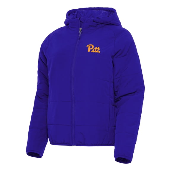 Women's Antigua Royal Pitt Panthers Universe Full-Zip Puffer Jacket