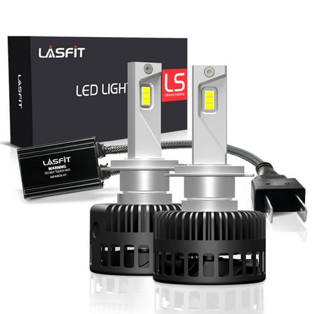 Lasfit H7 LED Headlight Bulbs, Upgraded Flip Chips H7 LED High Low Beam/Fog Light, 72W 8000LM 6000K, 2 Bulbs,IP68 Waterproof,Quick Installation