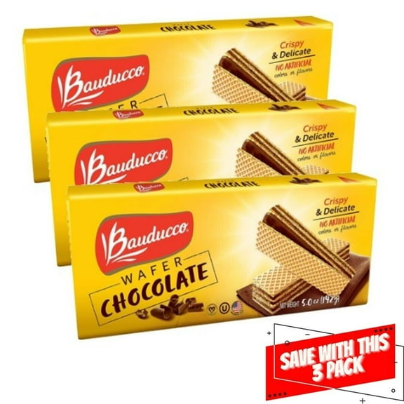 Bauducco Chocolate Wafer 5 oz. Pack of 3
