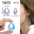thumbnail image 2 of U8MO 50pcs Colorful Vacuum Plating 201 Stainless Steel Filigree Pendants 23~48.5mm-Teardrop with Flower, 2 of 7