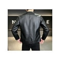 thumbnail image 3 of Men’s Black Leather Jacket with Fleece Lining – Ideal for Winter, Motorcycle & Casual Wear, 3 of 8