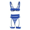 thumbnail image 3 of Gibobby Conjunto ropa interior mujer Lenceria Sexy para Mujer Transparente Ropa Interior Lenceria Vestidos de Mujer Sexis Bralette y Tanga Conjunto Interior Mujer(Azul, G), 3 of 5