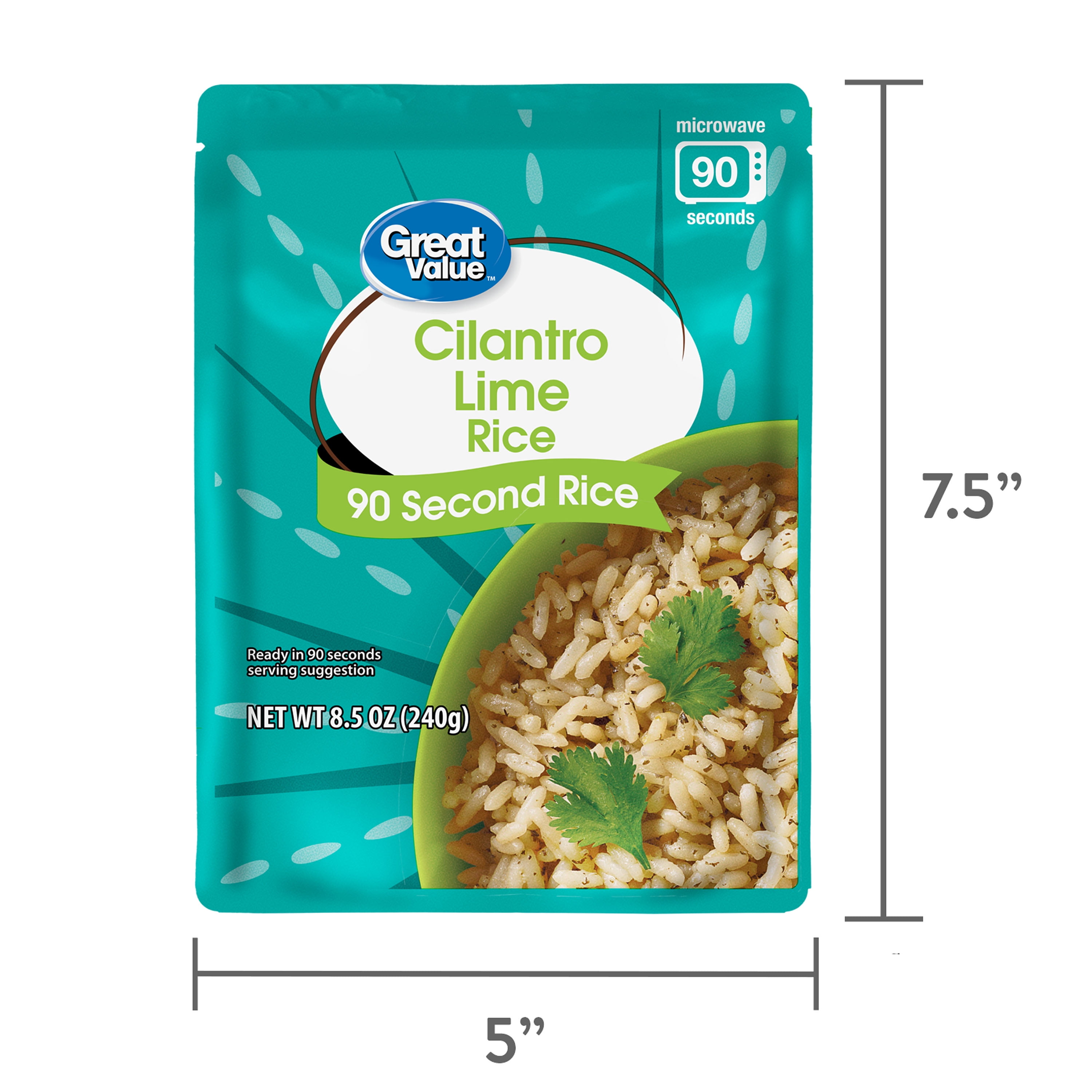Great Value Cilantro and Lime Microwavable Rice 8.5 oz Ready-to
