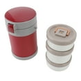 thumbnail image 1 of Stainless Steel  Box, 2L 3 Tier Insulated Lunch Box Stackable Food Container Leakage Proof Microwave Safe Insulated Food Jar with Shoulder Strap for School Office, 1 of 7