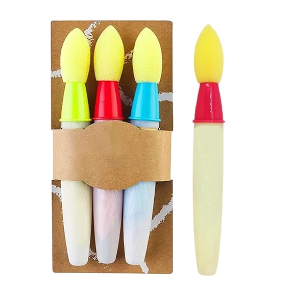 JUSEO Sidewalk Chalk Set Paint Brush Style Chalk Pens Red Green Blue