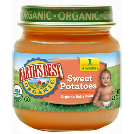 Earth's Best Organic Stage 1 Baby Food, Sweet Potato, 2.5 oz.