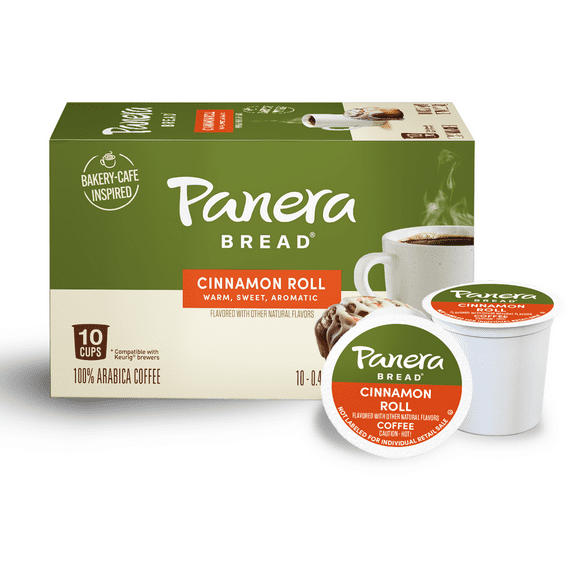 Panera Bread Cinnamon Roll Light Roast Coffee, 10 Count Single-Serve Pods
