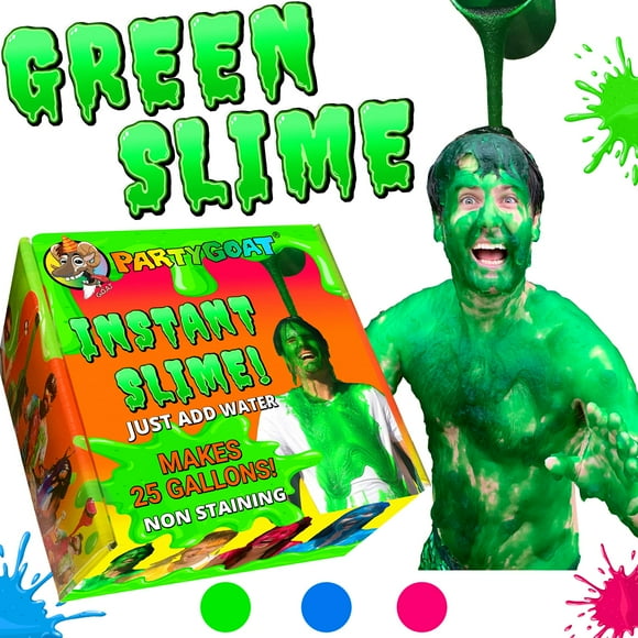 Party Goat Instant Green Slime Powder. Bulk Slime Kit. 95 litres. Mix with Water to Make Large Buckets to Pour on People or Fill a Kids Pool