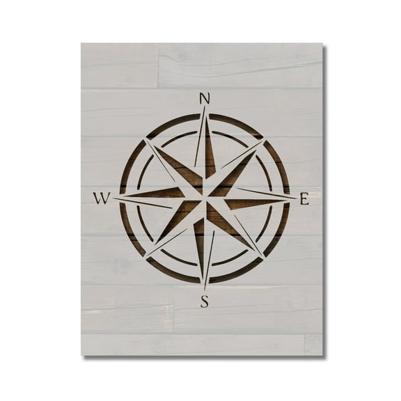 Nautical Compass Wind Rose Stencil Template Reusable 8.5 x 11 for Painting on Walls, Wood, Etc. By Stencilville