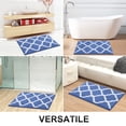 thumbnail image 6 of Buganda Microfiber Bathroom Rugs and Mats, Extra Soft and Absorbent Shaggy Bath Mats, Non-Slip Moroccan Trellis Bath Carpets, 24" x 36", Black, 6 of 6