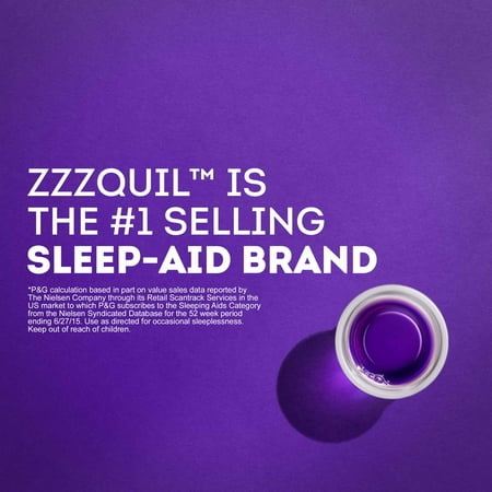 Vicks ZzzQuil Liquid Sleep Aid, Non-Habit Forming, Warming Berry, Over-the-Counter Medicine, 6 fl oz