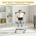 thumbnail image 6 of HBTower Kids Step Stool, 2-Step Toddler Tower with Safety Rail, Gray, 6 of 10