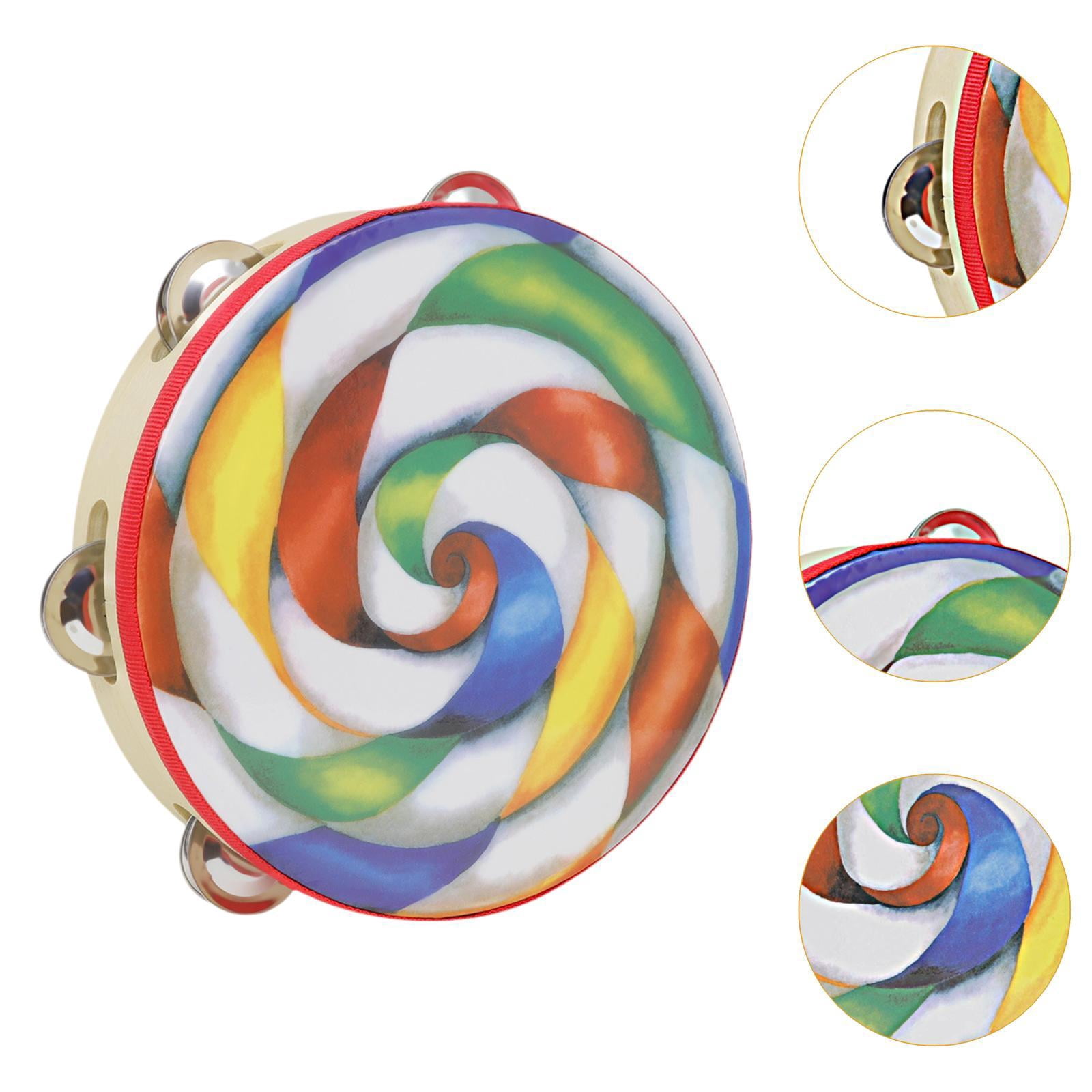 QccHieUs 6 Pieces Tambourines Rhythm Educational Handheld Bell for Kids Adults Percussion
