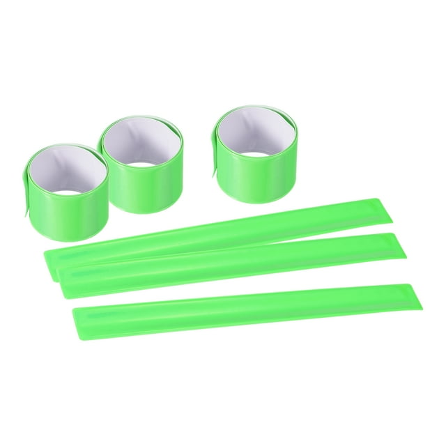 Unique Bargains Bandes Réfléchissantes, Bande Réfléchissante Haute Visibilité pour la Course et le Cyclisme de Nuit, Lime 6 Pcs