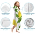 thumbnail image 7 of Yellow Lemon Fruit Limes White Pattern Hooded Bath Towel，60"x35" for Ages 3 To 12 Kids, Quick Dry Lightweight Soft Microfiber Hood Beach Towel Cover Up for Kids, 7 of 7
