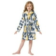 thumbnail image 6 of FORMRS Niños Bathrobe Unisex Hooded Robe Soft Plush Pajamas Sleepwear, Size 2-3T, Beige Plaid Lemon, 6 of 7