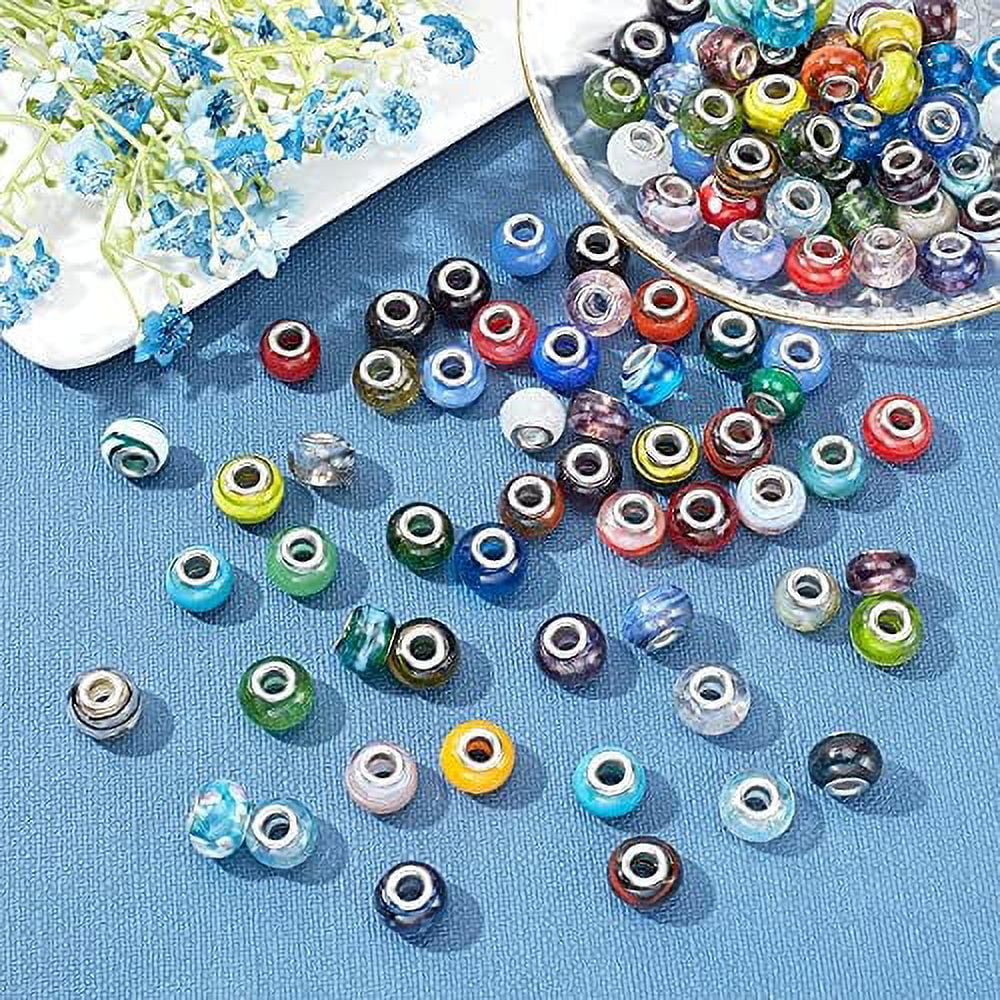 Multicolor Glass Slide Beads, 5 mm, 100 Count