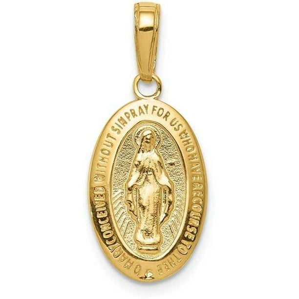 WellnessMarketer Religious Pendants - 14k Yellow Gold Miraculous Medal