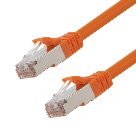 NavePoint Ethernet Patch Cable CAT6A, S/FTP, 26AWG,  2 Ft,  5 pack, Orange