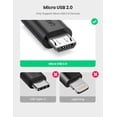 thumbnail image 2 of Adaptador de cable OTG UGREEN Micro USB 2.0 macho a hembra negro, 2 of 7