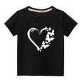 thumbnail image 2 of naisibaby Toddler Boys Girls Solid Color Round Neck T-Shirt, Kids Love Printed Short Sleeve Cotton Casual Daily Top Black 9-10 T, 2 of 6