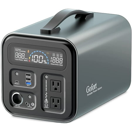 

1100Wh/1200W Portable Power Station GOFORT Portable Solar Generator Battery Generator for Outdoor RV Home Emergency