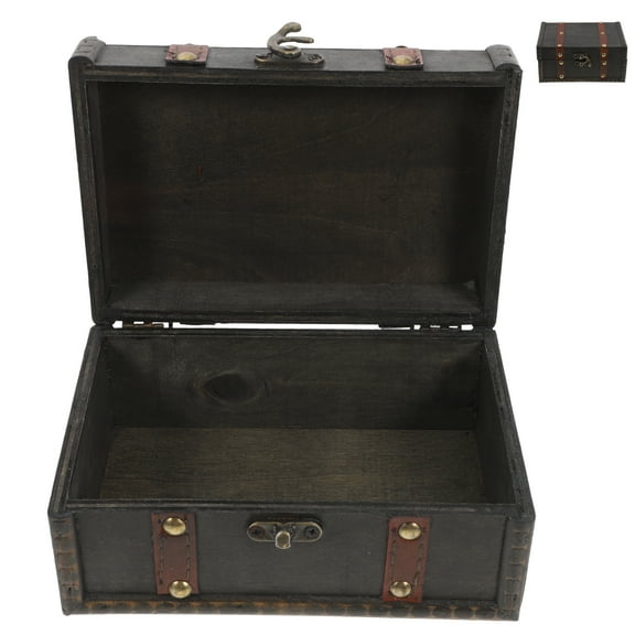 Raindrops Wooden Storage Box With Lid Rectangular Small Decorative Wood Treasure Chest Vintage Suitcase Case For Keepsakes Pirate Chest For Classroom
