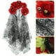 thumbnail image 3 of Velo de Halloween, diadema de flores, diadema gótica, disfraz de Cosplay, velo, accesorio para el cabello, 3 of 7